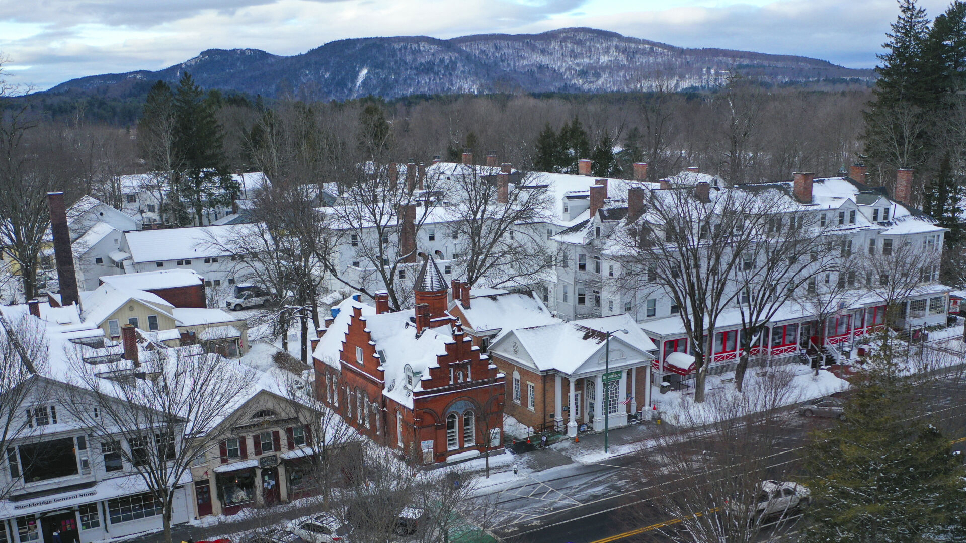 Stockbridge winter aerial